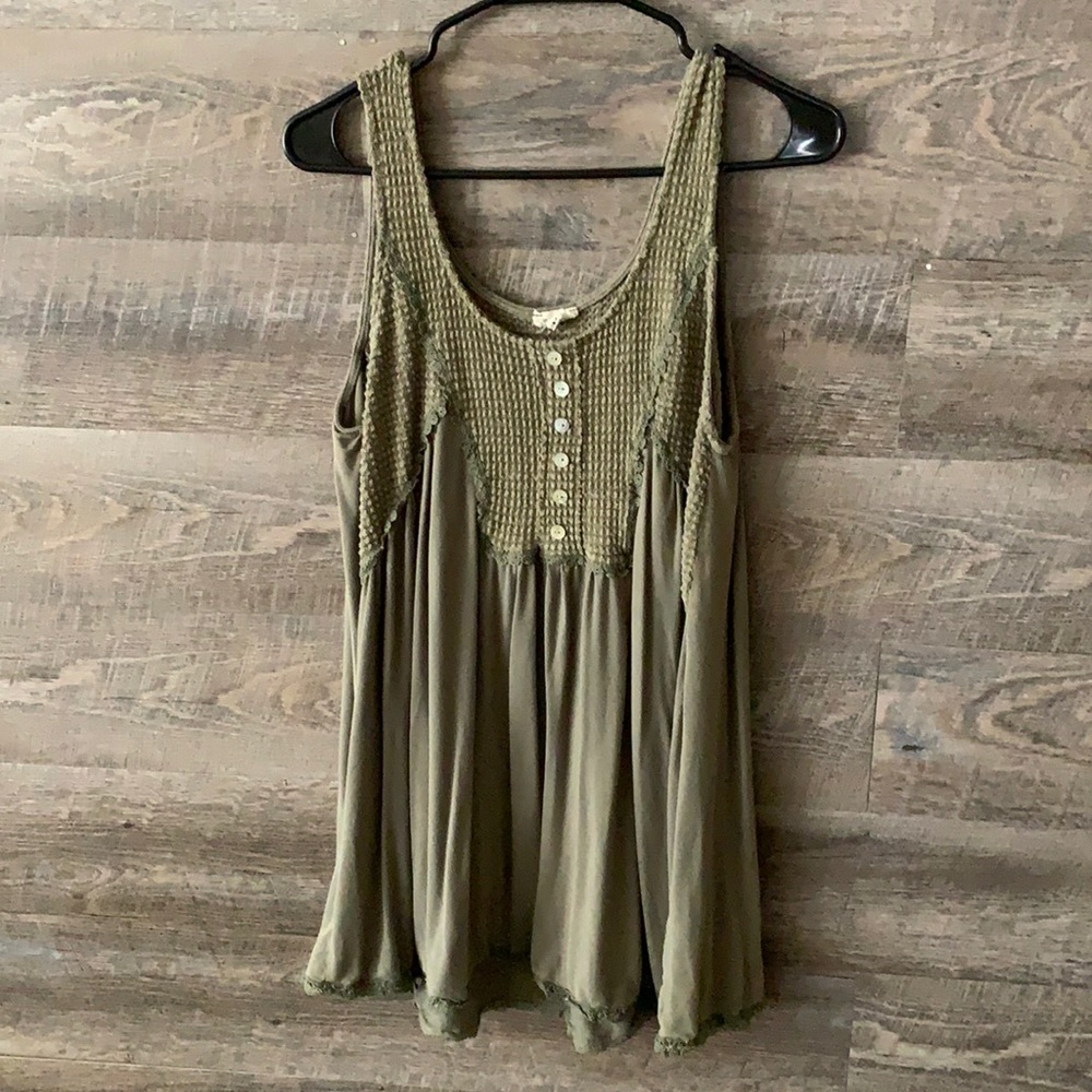 waffle knit accent tunic